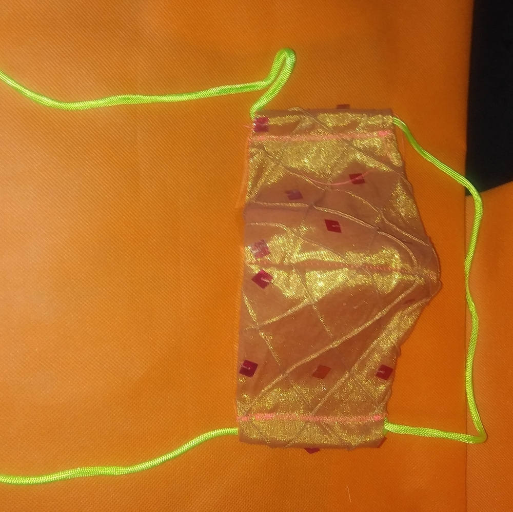 Orange Mask with parachute string